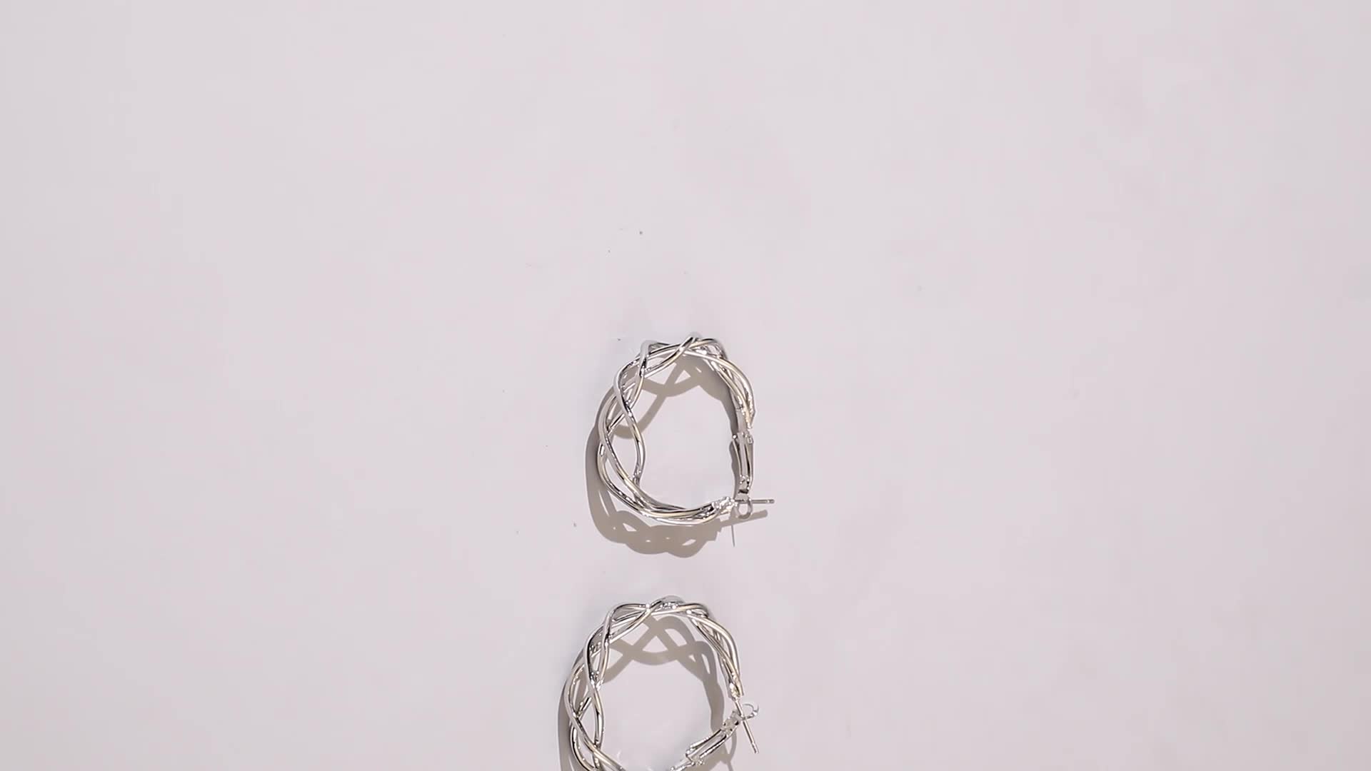 C Shaped Twist Hoop Earrings for Women